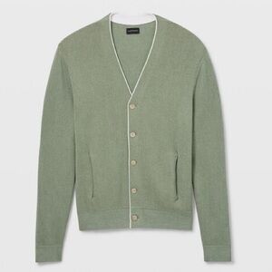 Club Monaco Linen Blend Cardigan - Green